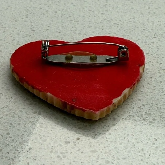 Vintage Heart Brooch Pin Valentine's Day - Picture 6 of 10